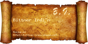Bittner Irén névjegykártya